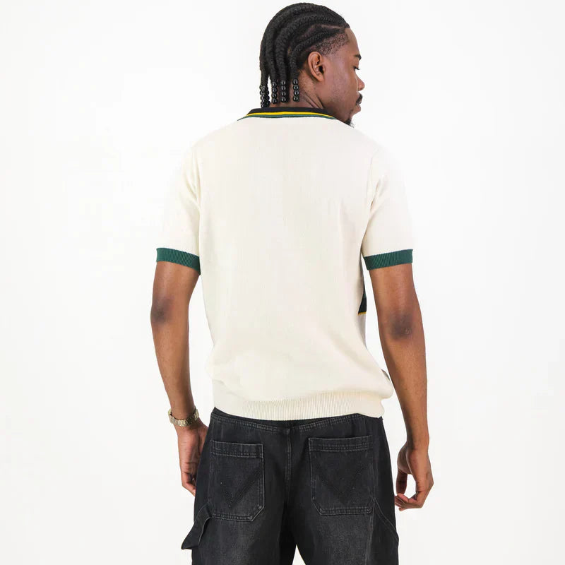 Bafana Bafana Yarn Dye Stripe S/S Knitwear Polo - Ivory